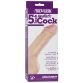 Насадка-реалистик для трусиков Vac-U-Lock 5  Realistic - 12,7 см. - Doc Johnson - купить с доставкой в Мурманске