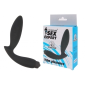 Чёрный вибростимулятор простаты Sex Expert Vibe Pleasure - Sex Expert - в Мурманске купить с доставкой