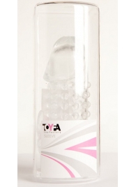 Гелевая прозрачная насадка с 2 отростками - 13 см. - Toyfa Basic - в Мурманске купить с доставкой