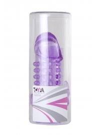 Закрытая фиолетовая насадка с 2 отростками - 13 см. - Toyfa Basic - в Мурманске купить с доставкой