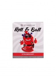 Стимулирующий презерватив-насадка Roll   Ball Strawberry - Sitabella - купить с доставкой в Мурманске