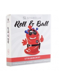 Стимулирующий презерватив-насадка Roll   Ball Strawberry - Sitabella - купить с доставкой в Мурманске