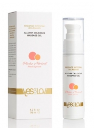 Универсальный массажный гель-смазка Allover Delicious Massage Gel с ароматом персика и аброкоса - 50 мл. - YESforLOV - купить с доставкой в Мурманске