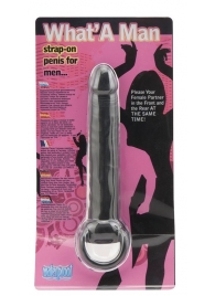 Чёрная насадка на пенис для анальной стимуляции WHATA MAN - 16 см. - Seven Creations - в Мурманске купить с доставкой