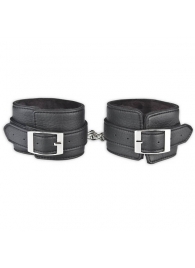 Черные фиксаторы для ног на цепи с мехом внутри - Lux Fetish - купить с доставкой в Мурманске