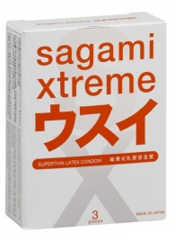 Ультратонкие презервативы Sagami Xtreme SUPERTHIN - 3 шт. - Sagami - купить с доставкой в Мурманске