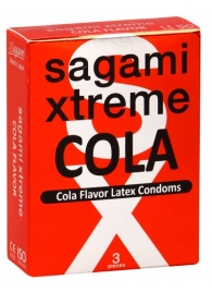 Ароматизированные презервативы Sagami Xtreme COLA - 3 шт. - Sagami - купить с доставкой в Мурманске