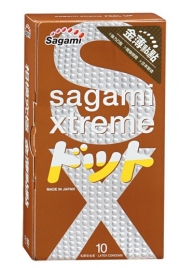 Презервативы Sagami Xtreme FEEL UP с точечной текстурой и линиями прилегания - 10 шт. - Sagami - купить с доставкой в Мурманске