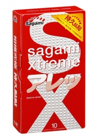 Утолщенные презервативы Sagami Xtreme Feel Long с точками - 10 шт. - Sagami - купить с доставкой в Мурманске