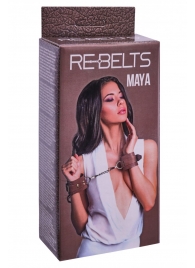 Коричневые кожаные наручники Maya - Rebelts - купить с доставкой в Мурманске