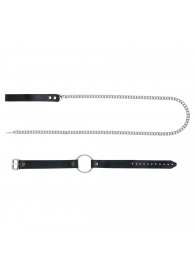 Черный поводок и чокер с кольцом Rada - Rebelts - купить с доставкой в Мурманске