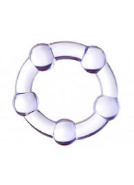 Фиолетовое эрекционное кольцо на пенис с бусинами - Штучки-дрючки - в Мурманске купить с доставкой