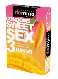 Презервативы для орального секса DOMINO Sweet Sex с ароматом манго - 3 шт. - Domino - купить с доставкой в Мурманске