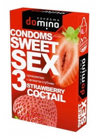 Презервативы для орального секса DOMINO Sweet Sex с ароматом клубничного коктейля  - 3 шт. - Domino - купить с доставкой в Мурманске