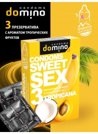 Презервативы для орального секса DOMINO Sweet Sex с ароматом тропических фруктов - 3 шт. - Domino - купить с доставкой в Мурманске