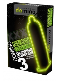 Презервативы DOMINO Neon Green со светящимся в темноте кончиком - 3 шт. - Domino - купить с доставкой в Мурманске