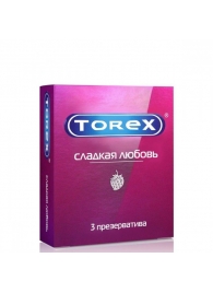 Презервативы Torex  Сладкая любовь  с ароматом клубники - 3 шт. - Torex - купить с доставкой в Мурманске