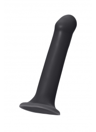 Черный фаллос на присоске Silicone Bendable Dildo L - 19 см. - Strap-on-me - купить с доставкой в Мурманске