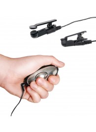 Черные электрические зажимы для сосков Shock Therapy Nipple Clamps - Pipedream - купить с доставкой в Мурманске