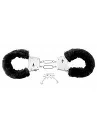 Меховые чёрные наручники Beginner s Furry Cuffs - Pipedream - купить с доставкой в Мурманске