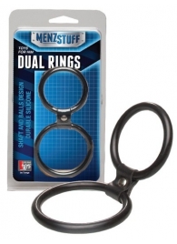 Чёрное двойное эрекционное кольцо Dual Rings Black - Dream Toys - в Мурманске купить с доставкой