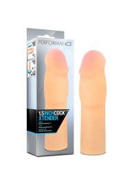 Телесная насадка-удлинитель на пенис PERFORMANCE 1.5INCH COCK XTENDER - 16 см. - Blush Novelties - в Мурманске купить с доставкой