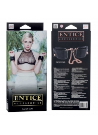 Черные мягкие наручники Entice French Cuffs с цепью - California Exotic Novelties - купить с доставкой в Мурманске