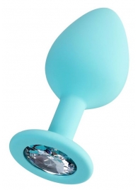 Мятная анальная втулка Brilliant с прозрачным кристаллом - 8 см. - ToyFa - купить с доставкой в Мурманске