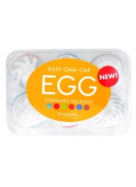 Набор из 6 мастурбаторов Tenga EGG Easy Beat с различным рельефом - Tenga - в Мурманске купить с доставкой