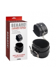 Черные оковы на ноги Obey Me Leather Ankle Cuffs - Chisa - купить с доставкой в Мурманске