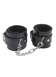 Черные оковы на ноги Obey Me Leather Ankle Cuffs - Chisa - купить с доставкой в Мурманске