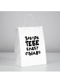 Подарочный пакет  Завтра тебе будет стыдно  - 30 х 24 см. - UPAK LAND - купить с доставкой в Мурманске