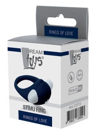 Гладкое синее эрекционное виброкольцо STIMU RING - Dream Toys - в Мурманске купить с доставкой