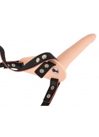 Телесный поясной страпон с вибрацией Vibrating Strap-On - 15,7 см. - Orion - купить с доставкой в Мурманске