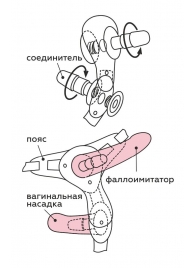 Черный пояс для женщин BEST SELECT с 3 насадками - LOVETOY (А-Полимер) - купить с доставкой в Мурманске