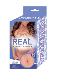 Телесный вибромастурбатор-вагина Real Women Vibration - Real - в Мурманске купить с доставкой