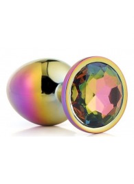 Голографическая анальная втулка с радужным кристаллом - 7,1 см. - Dream Toys - купить с доставкой в Мурманске