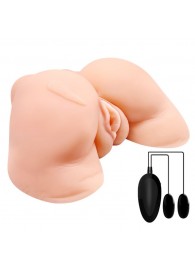 Телесная вибровагина Julie с 2 рабочими отверстиями - Baile - в Мурманске купить с доставкой