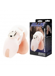 Белая клетка целомудрия Silicone Chastity Cage - BlueLine - купить с доставкой в Мурманске