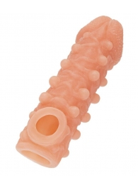 Телесная закрытая насадка с шариками Cock Sleeve Size S - 13,8 см. - KOKOS - в Мурманске купить с доставкой