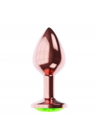 Пробка цвета розового золота с лаймовым кристаллом Diamond Emerald Shine S - 7,2 см. - Lola Games - купить с доставкой в Мурманске
