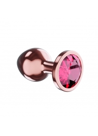 Пробка цвета розового золота с малиновым кристаллом Diamond Ruby Shine S - 7,2 см. - Lola Games - купить с доставкой в Мурманске