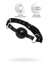 Черный кляп-шар на кожаных ремешках Anonymo - ToyFa - купить с доставкой в Мурманске