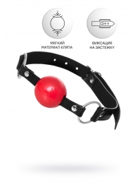 Красный кляп-шар на черных ремешках Anonymo - ToyFa - купить с доставкой в Мурманске