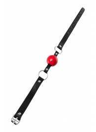 Красный кляп-шар на черных ремешках Anonymo - ToyFa - купить с доставкой в Мурманске