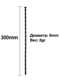 Черный уретральный расширитель - 30 см. - Rubber Tech Ltd - купить с доставкой в Мурманске