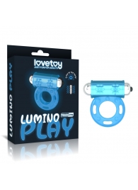 Голубое, светящееся в темноте эрекционное виброкольцо Lumino Play Vibrating Penis Ring - Lovetoy - в Мурманске купить с доставкой