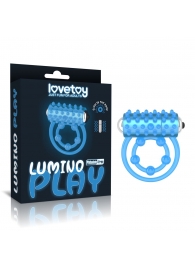 Голубое, светящееся в темноте виброкольцо Lumino Play Vibrating Penis Ring - Lovetoy - в Мурманске купить с доставкой