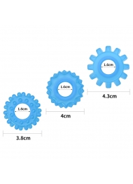 Набор из 3 голубых, светящихся в темноте эрекционных колец Lumino Play - Lovetoy - в Мурманске купить с доставкой