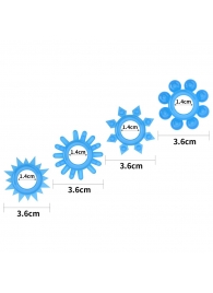 Набор из 4 голубых, светящихся в темноте эрекционных колец Lumino Play - Lovetoy - в Мурманске купить с доставкой